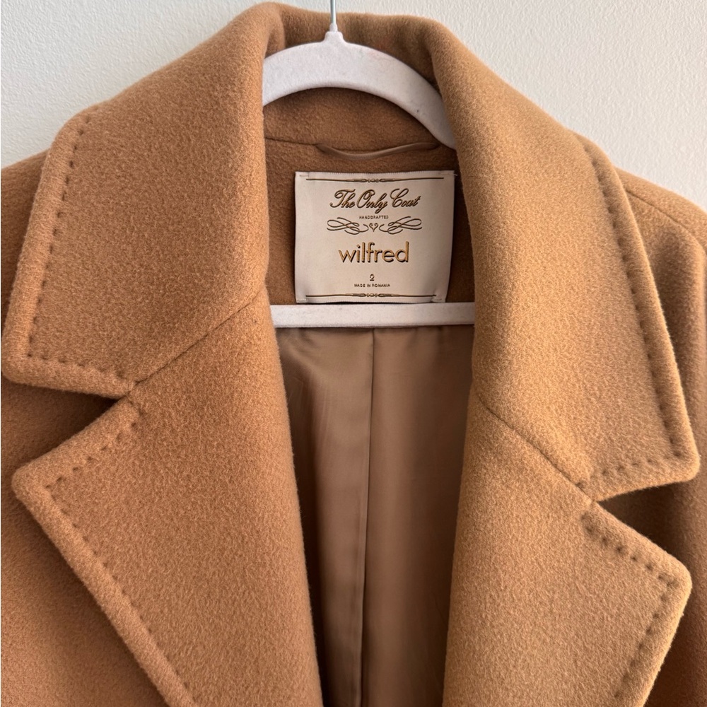 Wilfred Camel Wool-Blend Single-Button Trench Coat - image 3